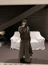 高級感あるレトロなAラインスカート【ハイウエスト・コットンリネン・不規則デザイン】
