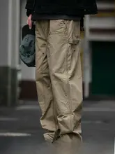 多ポケットデザイン洗い加工ダブルニーカット作業パンツ メンズ【春秋用・ゆったり・ストレート】