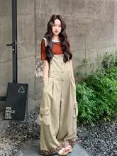 重工復古フラワーパターンのビブパンツとショートスリーブトップス【カジュアル・夏用】（セットアップ対応）