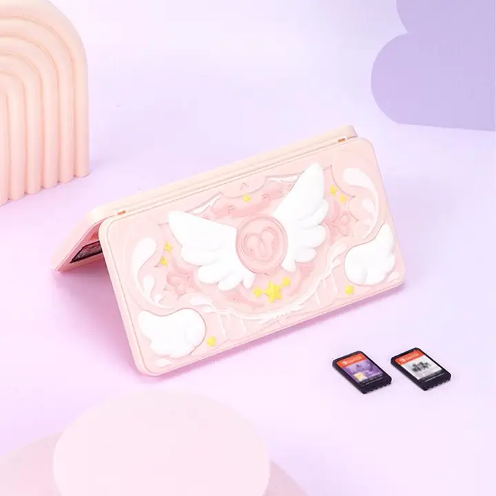 極想星翼物語 Nintendo Switch用ゲームカードケース【24枚収納・かわいいデザイン・マグネット式・ピンク】