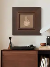 インテリア絵画 無垢材フレーム ヴィンテージ アブストラクト ミニマル イタリアン風 リビング ソファ背景 壁掛け
