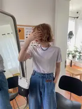 クルーネック 半袖 Tシャツ レディース ゆったり トップス 無地 リラックス 夏