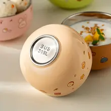 可愛い子供用316ステンレスボウル【食事用・スプーン付き】