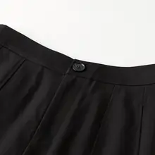 春季通勤に最適！レトロな分割デザインのワイドレッグパンツ【女性用・フィット・九分丈】（セットアップ対応）