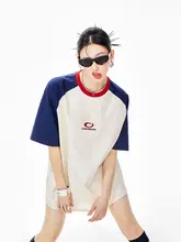アメリカンビンテージ風 バイカラーソロナ半袖Tシャツ【クール感・速乾・ラグランスリーブ】