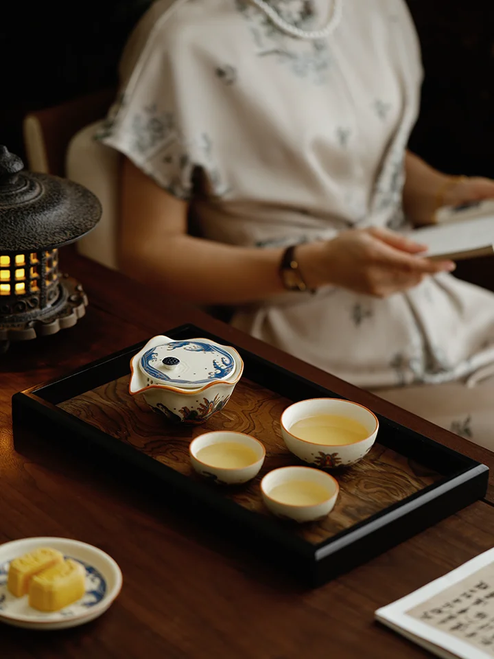 携帯式茶器【おしゃれな湯呑み・旅行用・アウトドア・三杯付き】（セットアップ対応）