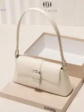 高級感あるデザインの牛革バゲットバッグ【肩掛け・通勤用・ファッション】
