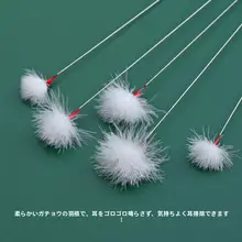 自然対称設計の柔らかい白鹅绒耳かき【滑り止め付き・プロ用】