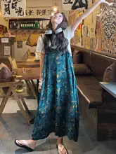独特なデザインの感漂う染め花柄サロペット【夏用・カジュアル・ゆったり】（セットアップ対応）