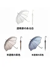 8本骨の長柄透明傘【抗風・防水・花びらデザイン】