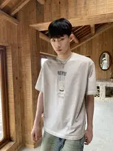 染色加工の遊び心ある印刷Tシャツ【短袖・カジュアル】