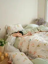 全棉四点セット ベッドリネン【花柄・極上の柔らかさ・デザイナーズスタイル】（セットアップ対応）