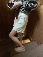 ハイウエストデニムショートパンツ【夏用・大きいサイズ・フィット・薄手】
