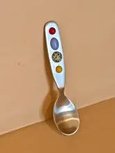 スタイリッシュな天然石デザインのステンレス製スプーン【カフェ・デザート用】
