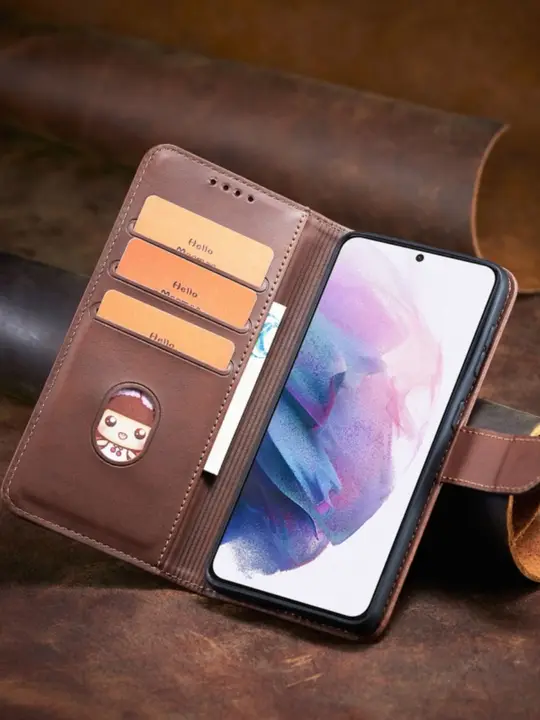 iPhone用 フリップレザーケース【全機種対応・防衝撃・牛革風デザイン】