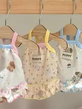 夏用可愛いカートゥーンデザインの犬服【薄手・ノースリーブ・犬と猫対応】