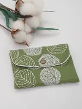 刺繍入りミニ折り畳みコインパース【超薄型・二重層・女性用・スクエアデザイン】
