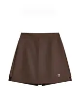 美しいデザインのハイウエストスカートパンツ【秋用・スリムフィット・スリット入り】（セットアップ対応）