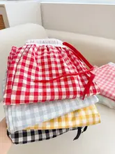 通気性抜群のコットン格子柄パンツ【オールシーズン・ルーズフィット・用】