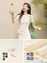 Tシャツ レディース 半袖 フリル アシンメトリー ガーリー スイート 夏
