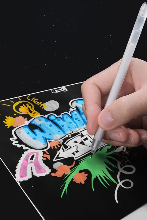 ハイライトホワイトペン 絵画 小学生向け 防水 速乾 カラー