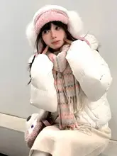 羊羔毛製耳あて帽子【冬用・女性用・ホワイト・温かさ抜群】