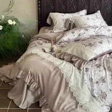 レトロ風プリントの夏用天絲ベッドリネン【クールタッチ・花柄・滑らかな肌触り】（セットアップ対応）