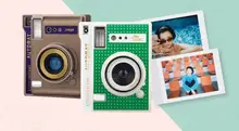 レトロデザインのインスタントカメラ【自動撮影・交換レンズ付き】（セットアップ対応）