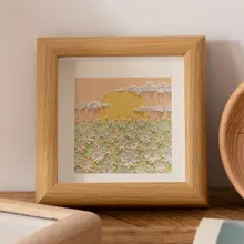 高級感ある子供の絵画作品用小型額縁【10cm正方形・デスク飾り用】（セットアップ対応）