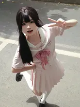 キャンパススタイルの長袖セーラー服【ウエストフィット・オリジナルデザイン・女性用】（セットアップ対応）