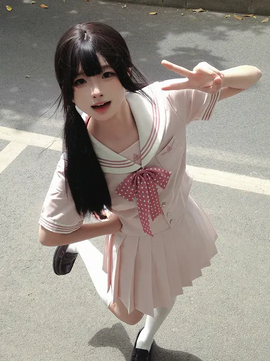キャンパススタイルの長袖セーラー服【ウエストフィット・オリジナルデザイン・女性用】（セットアップ対応）