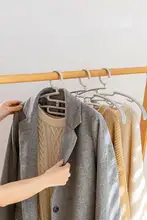 ショートネック二重ハンガー 家庭用 収納 滑り止め