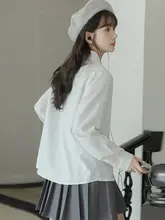 女子用白シャツ【JK制服・秋冬用・フリース裏地・長袖】