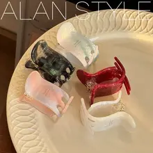 高級感あるアセテート製 髪留めクリップ【ハイポニーテール対応・シャーククリップ】