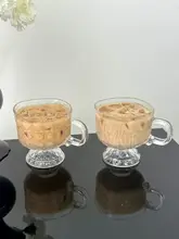 美しい宝石模様の取っ手付きガラスカップ【アイスアメリカーノ・コールドブリュー・飲料用】
