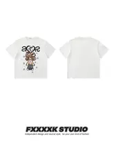 半袖Tシャツ ユニセックス 女の子イラスト 甘辛MIX ゆったり カジュアル 着回し 夏「FXK」