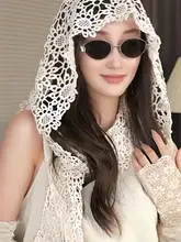 ボヘミアン風レース透かしハット【夏用・旅行・写真撮影・ニット・多用途】
