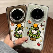 Huawei Mate 70 Pro 用 スマホケース【クリスマスツリー・かわいい犬・カートゥーンデザイン・個性的・男女兼用】