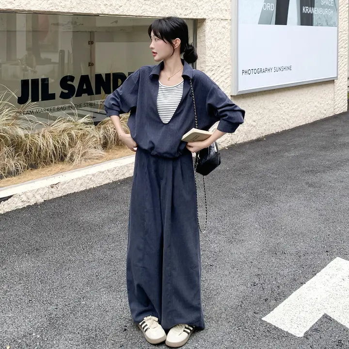 秋にぴったりのおしゃれなレディースカジュアルコーデ【ゆったりパンツ・トップス】（セットアップ対応）