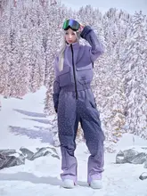 グラデーションデザイ  ンのスパンコール入りスリムフィット女性用スキーウェア【背面サスペンダー付き・二重板用】（セットアップ対応）