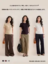 ラウンドネック天絲とウールのマスクTシャツ【夏用・短袖・極上の柔らかさ】