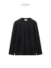 白色モダール混紡長袖Tシャツ【秋冬用  ・クルーネック・インナーウェア】