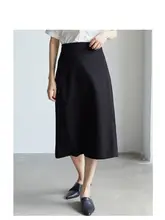 高腰Aラインスカート【高貴な雰囲気・通勤・面接対応・ミドル丈】