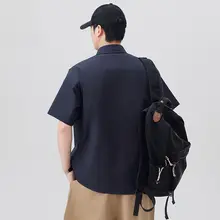 夏用薄手デザインの半袖シャツ【カジュアル・ルーズフィット・ヴィンテージ風】
