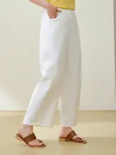 カジュアルパンツ レディース ハイウエスト ストレート 着痩せ アンクル丈 大きいサイズ ぽっちゃり 夏
