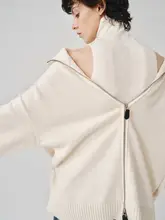 SHKUCO 高領ジップセーター【シンプル・クラシック・レトロニットカーディガン】