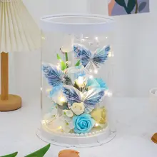 記念日向け DIY 蝶の造花ギフトボックス【お金の花・手作り材料セット・女性への誕生日プレゼント】