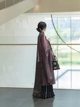 南山の美しさ 伽羅の香り 漢服 長袖立襟シャツとマ面スカート【春夏秋用】