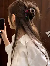 多彩な水晶球のヘアクリップ【シャーククリップ・上品な髪型用】