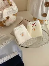可愛いクマデザインの女性用三角パンツ【心地よい中低腰・学生向け】